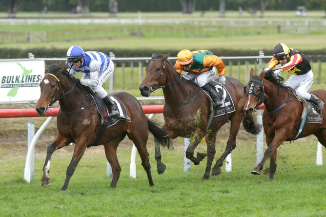 Sleeping Beauty winning the Listed Tauranga Classic (1400m) on Saturday. - Trish Dunell
