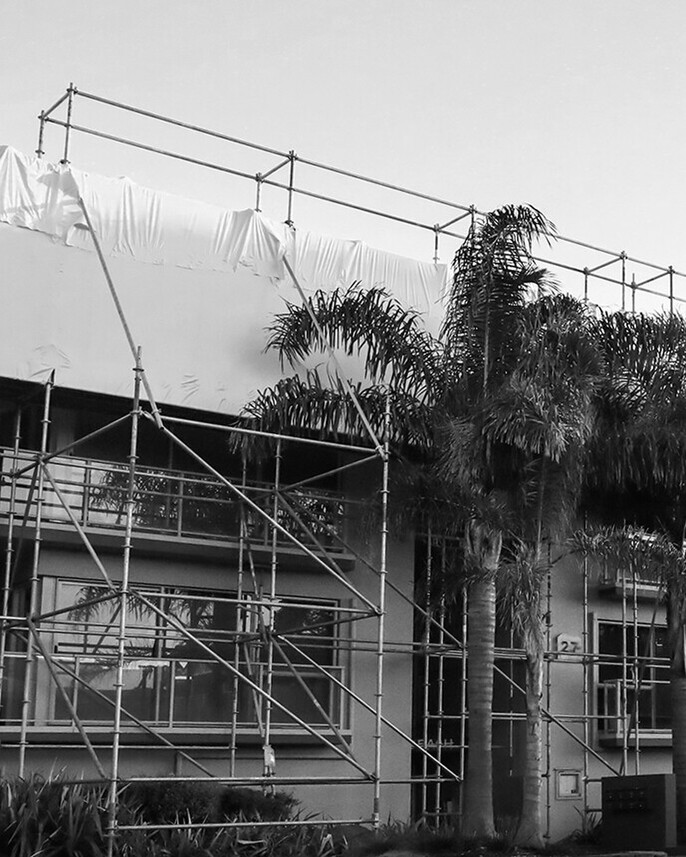 shrink wrapped scaffolding