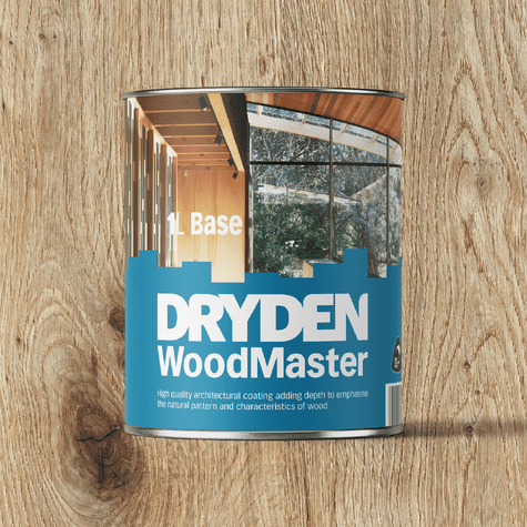 Paint can packaging design for Dryden WoodMaster