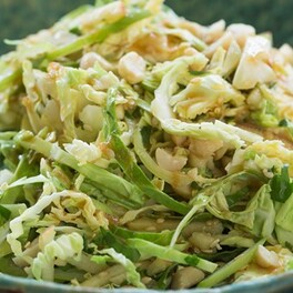 Brussel sprout, apple & sesame Asian slaw