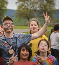 Youth enjoying camping at Totara Springs