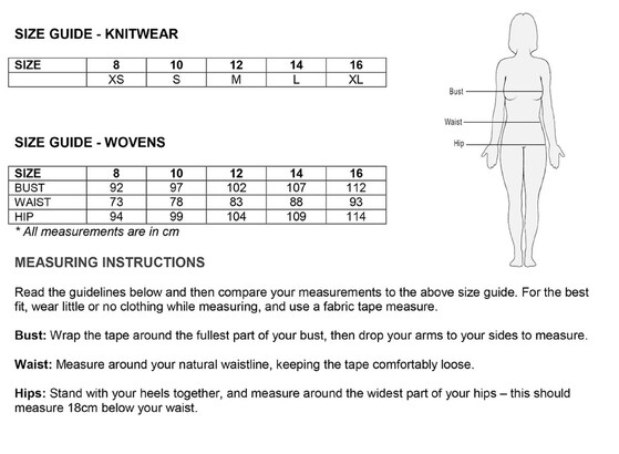 SIZE GUIDE | Madison Fashions Cambridge