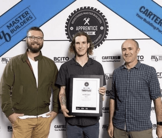 Ardent Building Developments. Hamilton, Waikato. NZ. Image of team receiving an award