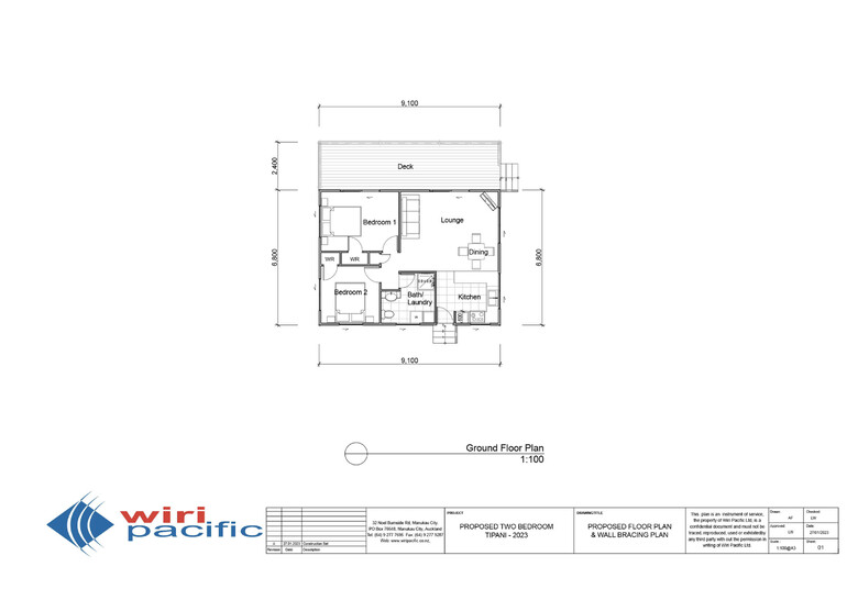 Wiri Pacific 2 bedroom house plan