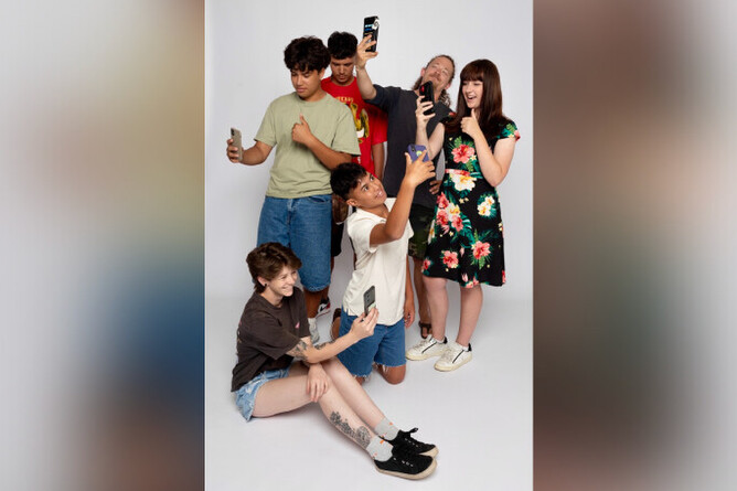 Meeting young people where they’re at. Left to Right: Bottom Amber, Robert - then Nikau, Meihana, Adam, Gabby (YVA’s youth ambassador). Photo supplied.