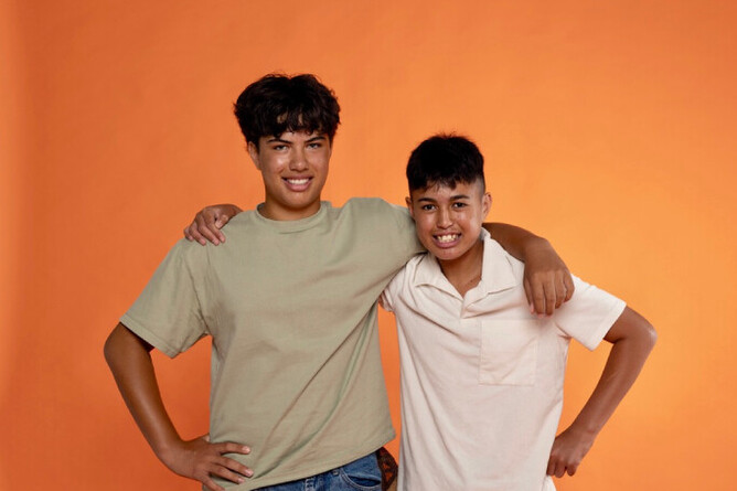 Championing change together. Youth Panel Members Nikau and Robert. Photo supplied.