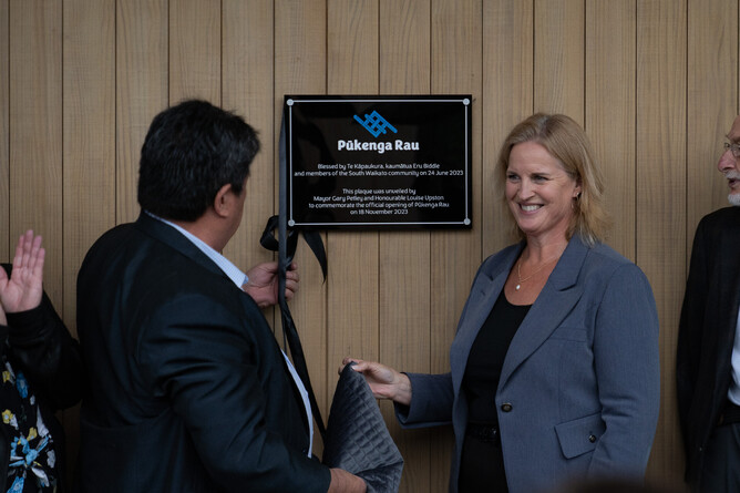 Pūkenga Rau officially opened by Mayor Gary Petley & Honourable Louise Upston in 2023.