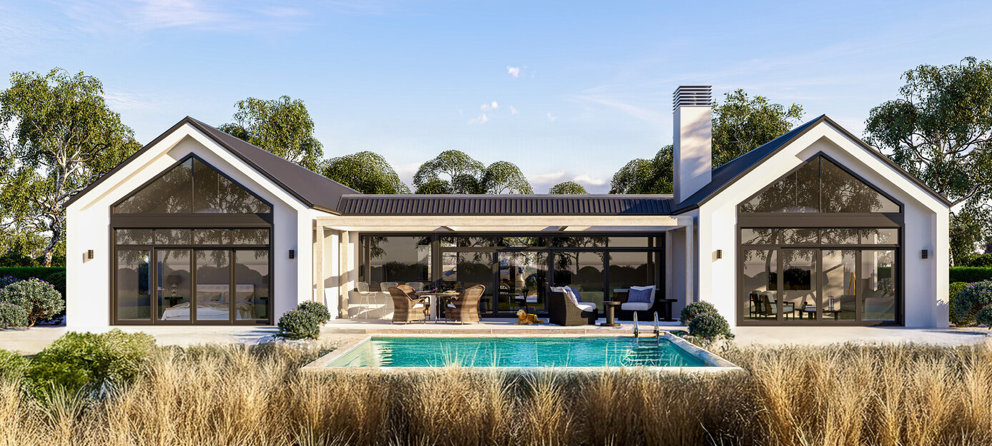 Image of the Verbier H Shaped House, available as a house plan for the Whitechurch Construction Limited House & Land Packages. Waikato residential builders. New Zealand