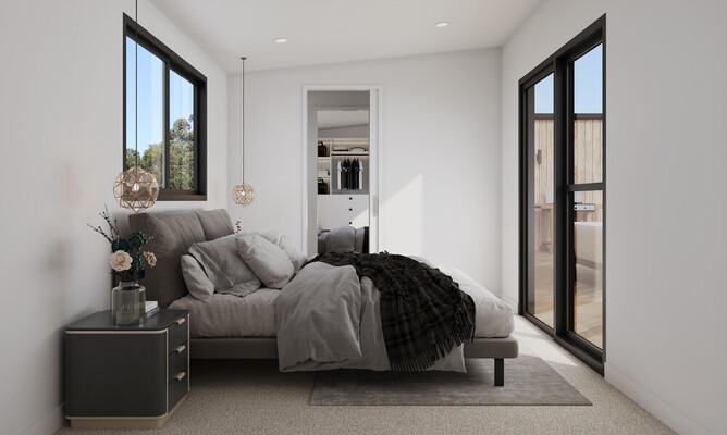 Image of the transportable cabin interior, built by Whitechurch Construction, Waikato residential builders.