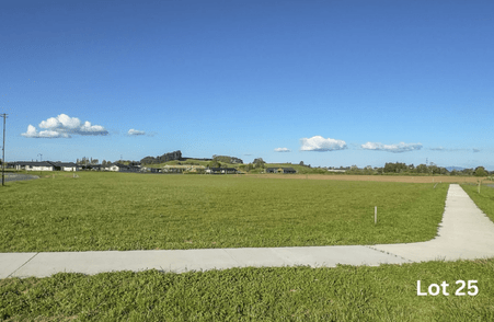 Image of Lot 25 at Amber Views, Collinson Street Subdivision, Pirongia. House & Land Packages available with Whitechurch Construction, quality Waikato builders.