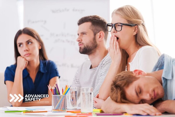 bored workers in a meeting
