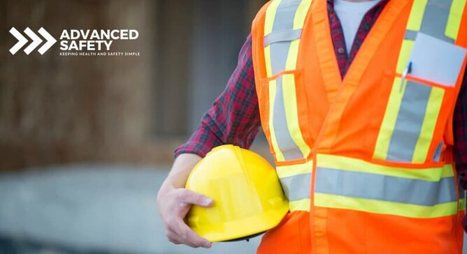 Hard hat, orange vest, Advanced Safety