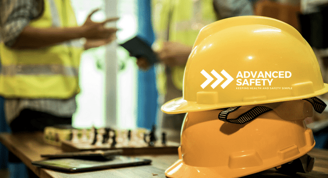 Hard hat helmets in construction