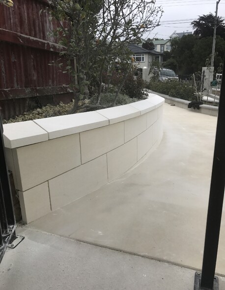 Curved garden wall