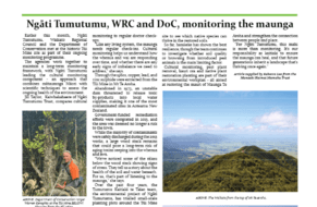 In the media: Ngāti Tumutumu monitor Mt Te Aroha