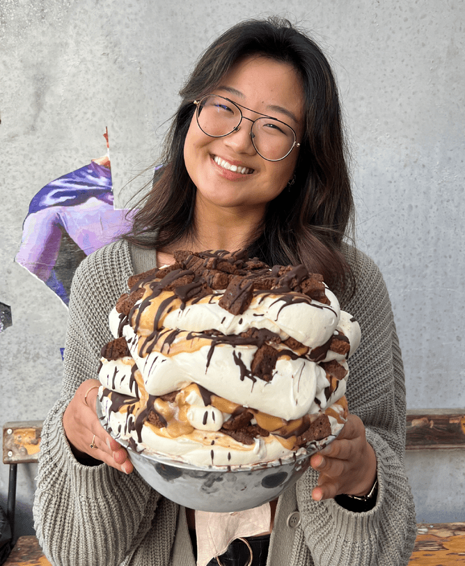 Chef Shelley pictured with her delicious gelato!