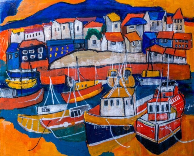 Cornwall (this is the painting that was outdoors at my front door all winter)