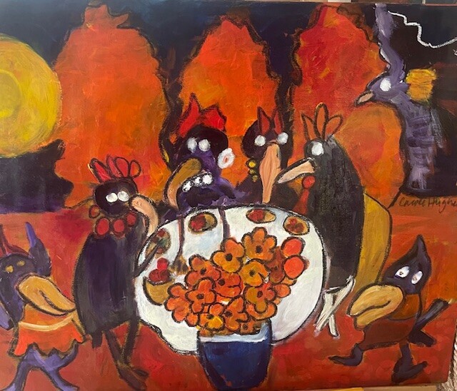 The Crowe Family eating together