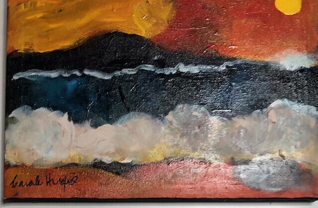 Originally painted table mat for centre of table